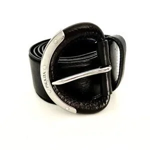 Prada | Accessories | Prada Unisex Black Leather Belt Size  display picture 3